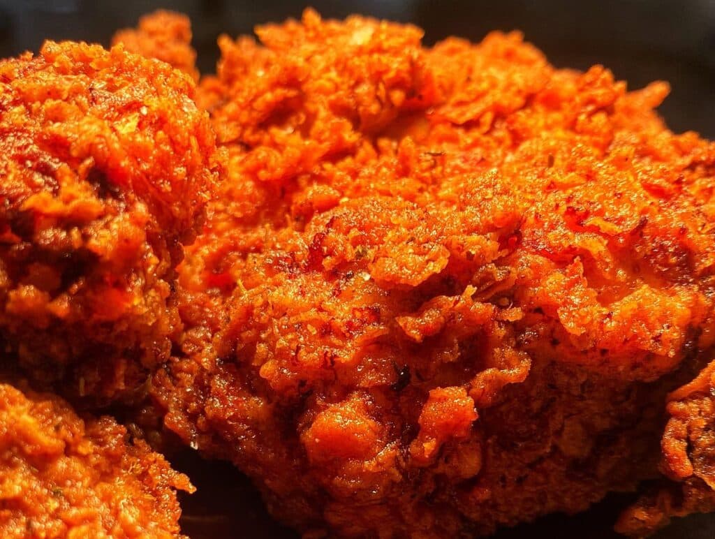 close-up of fried chicken from The Rubber Chicken