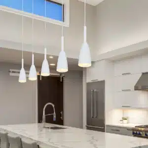Pendant lights in the kitchen.