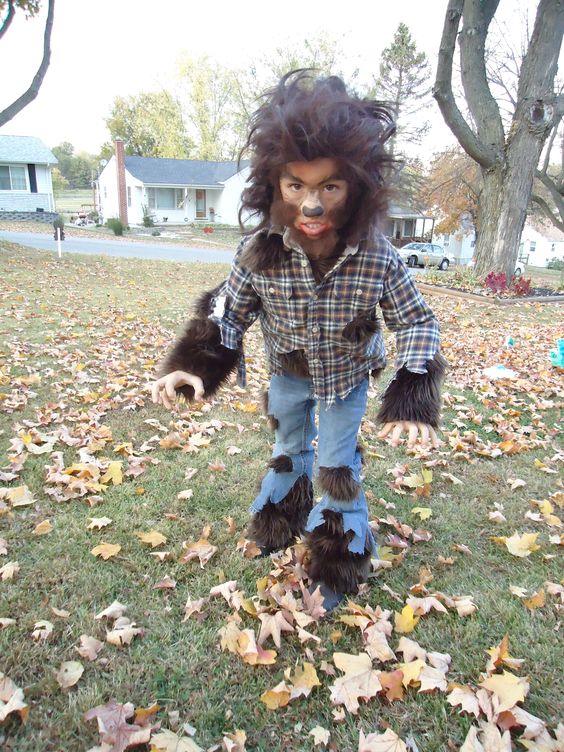 a little boy in werewolf costume